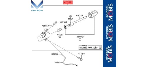 mobis 41-417 clutch release cylinder set for sorento 2006-10